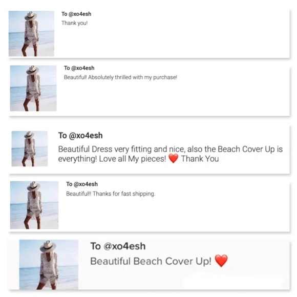 Crochet Beach Cover Up Deep V Neck Dress - Picture 9 of 16